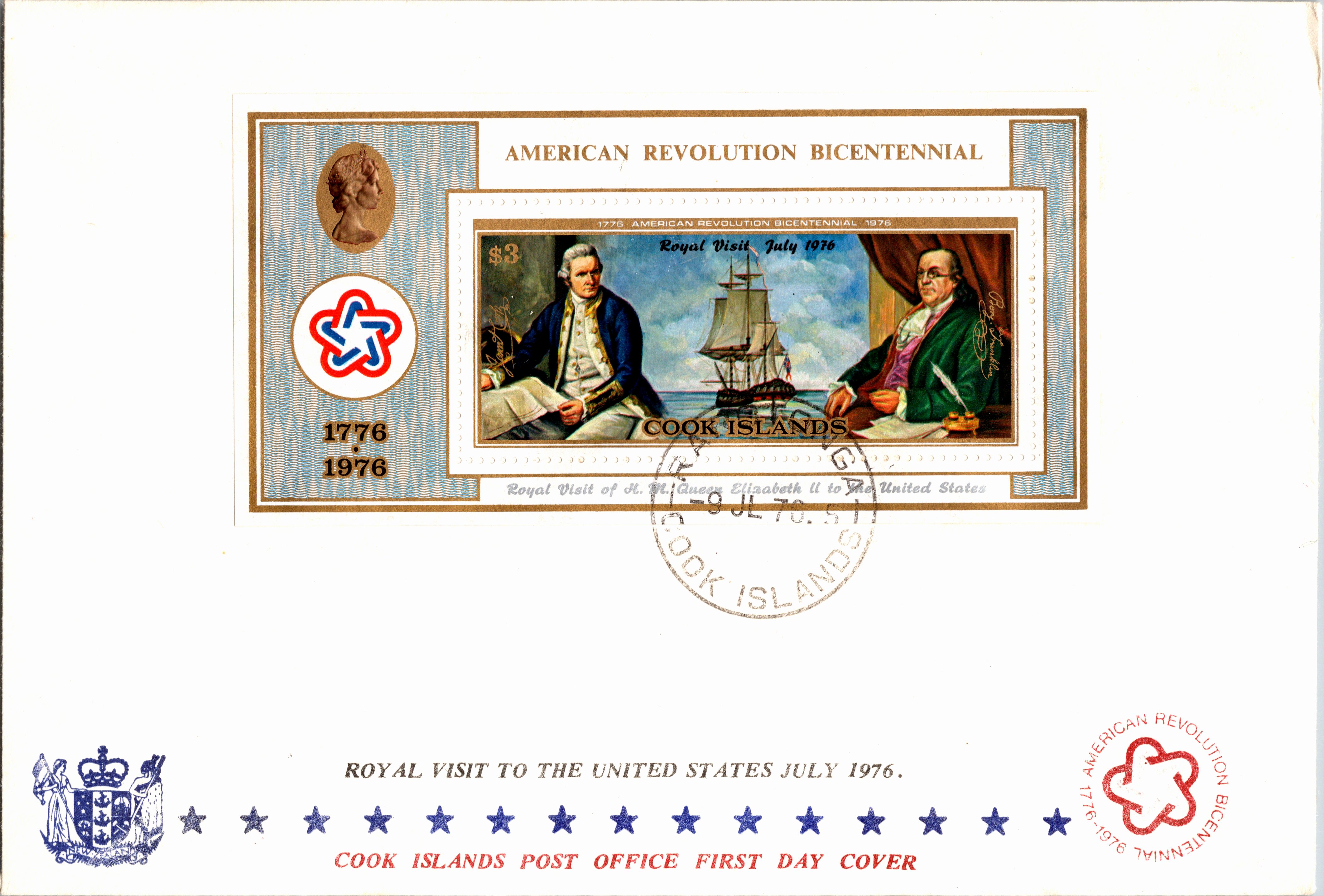 Cook Islands, Worldwide First Day Cover, Americana